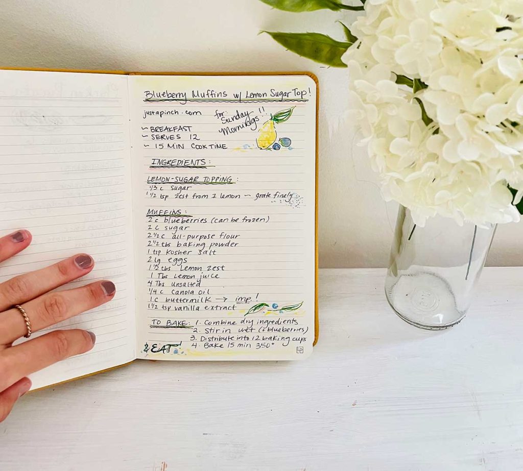 Recipe Notebook, Family Recipes